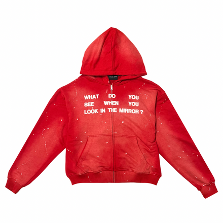 “Mirror” Cropped Zip-Up Sweatshirt
