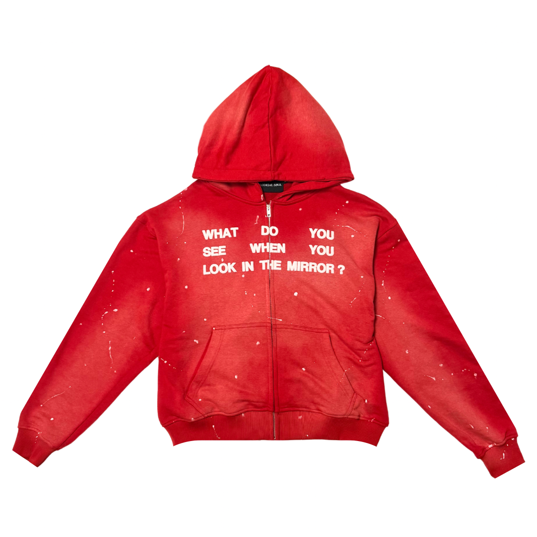 “Mirror” Cropped Zip-Up Sweatshirt