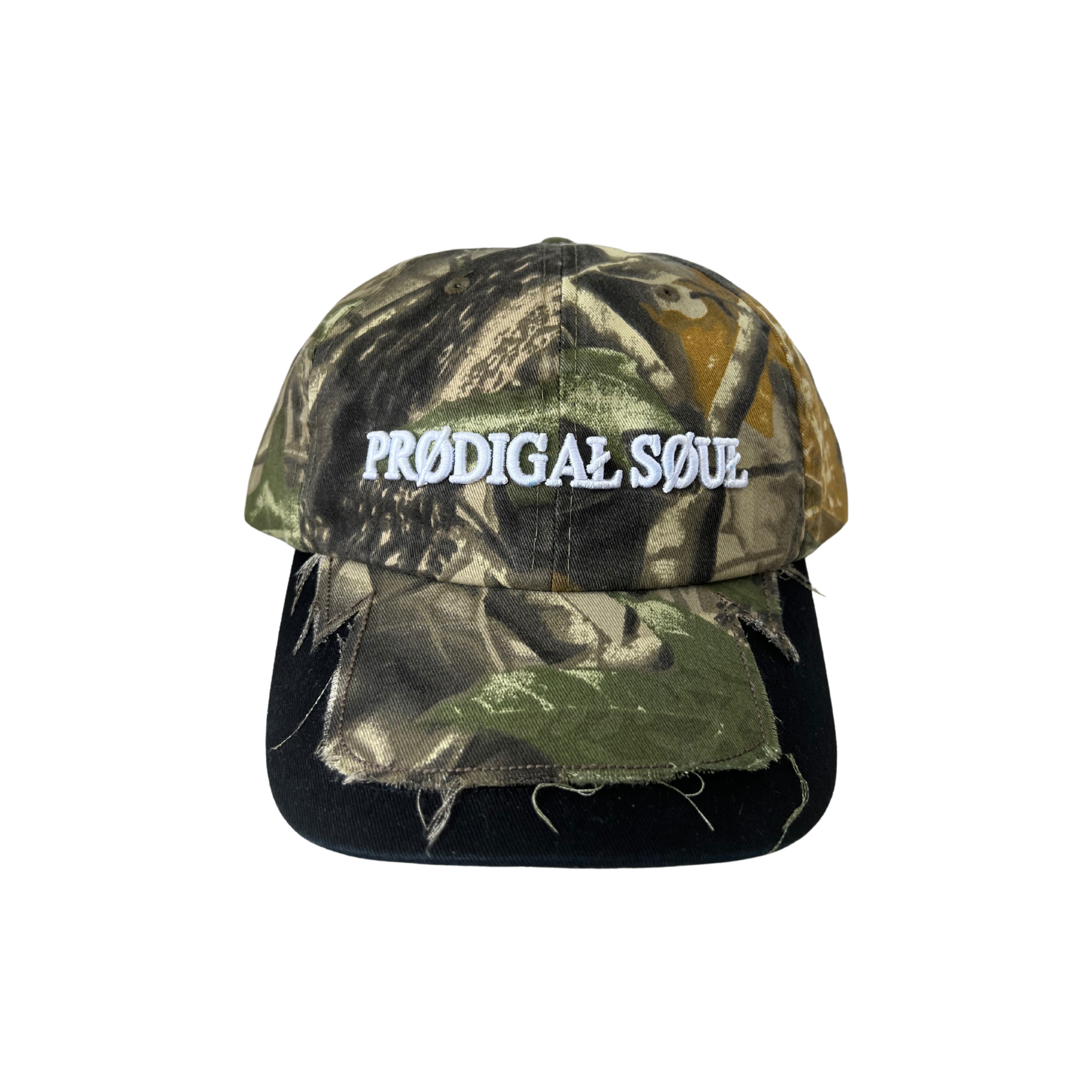 "Logo" Distressed Camo Hat