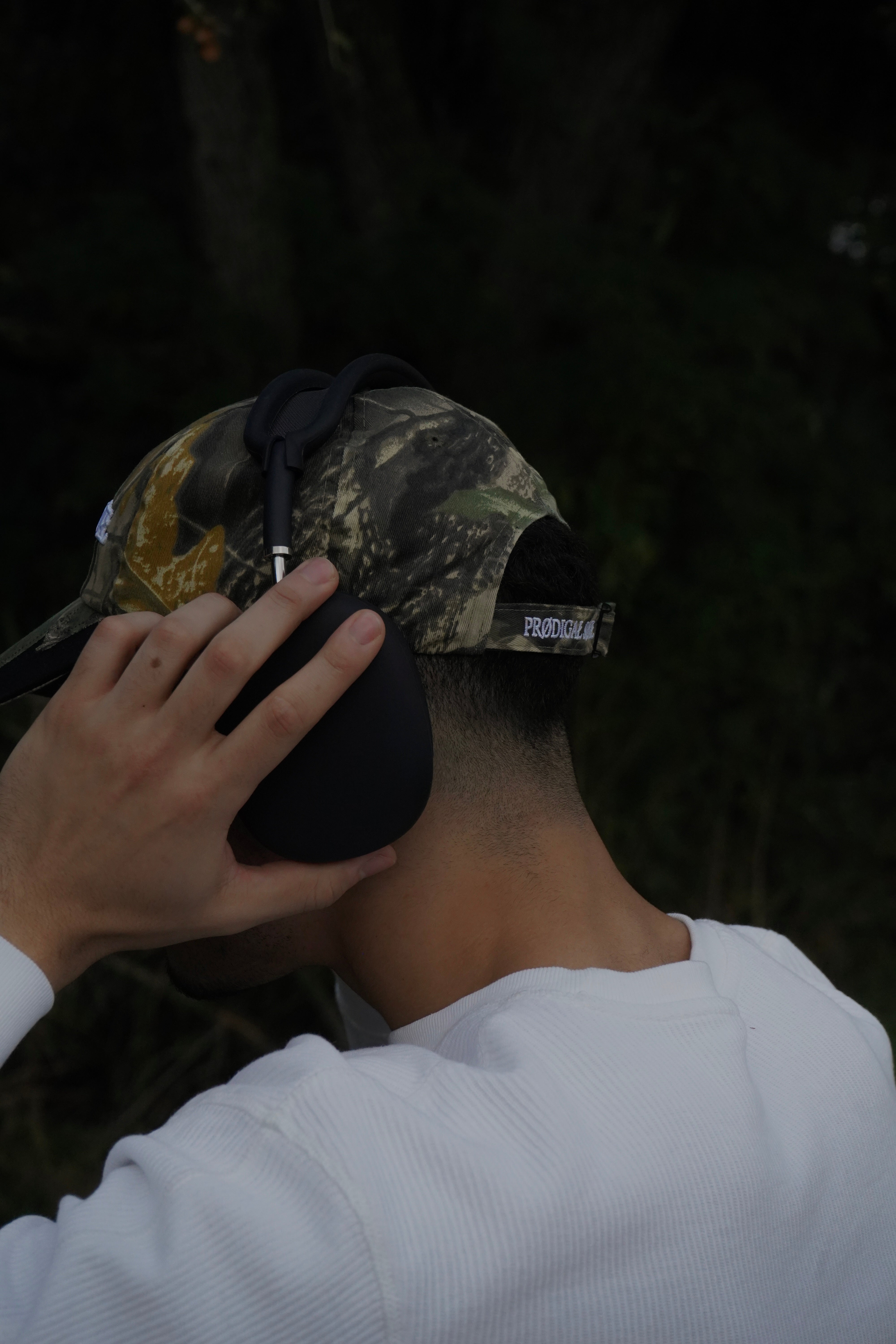 "Logo" Distressed Camo Hat