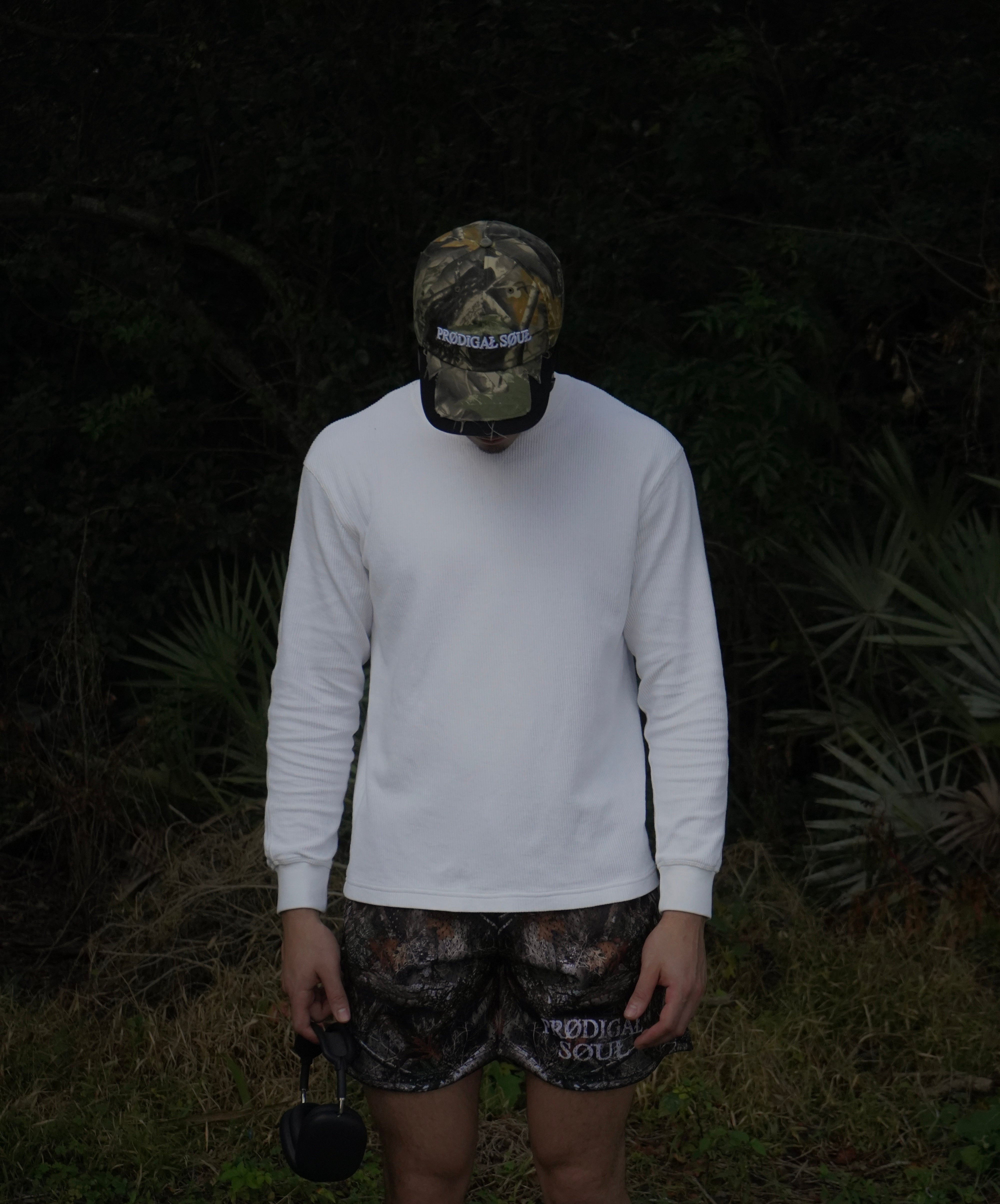 "Logo" Distressed Camo Hat