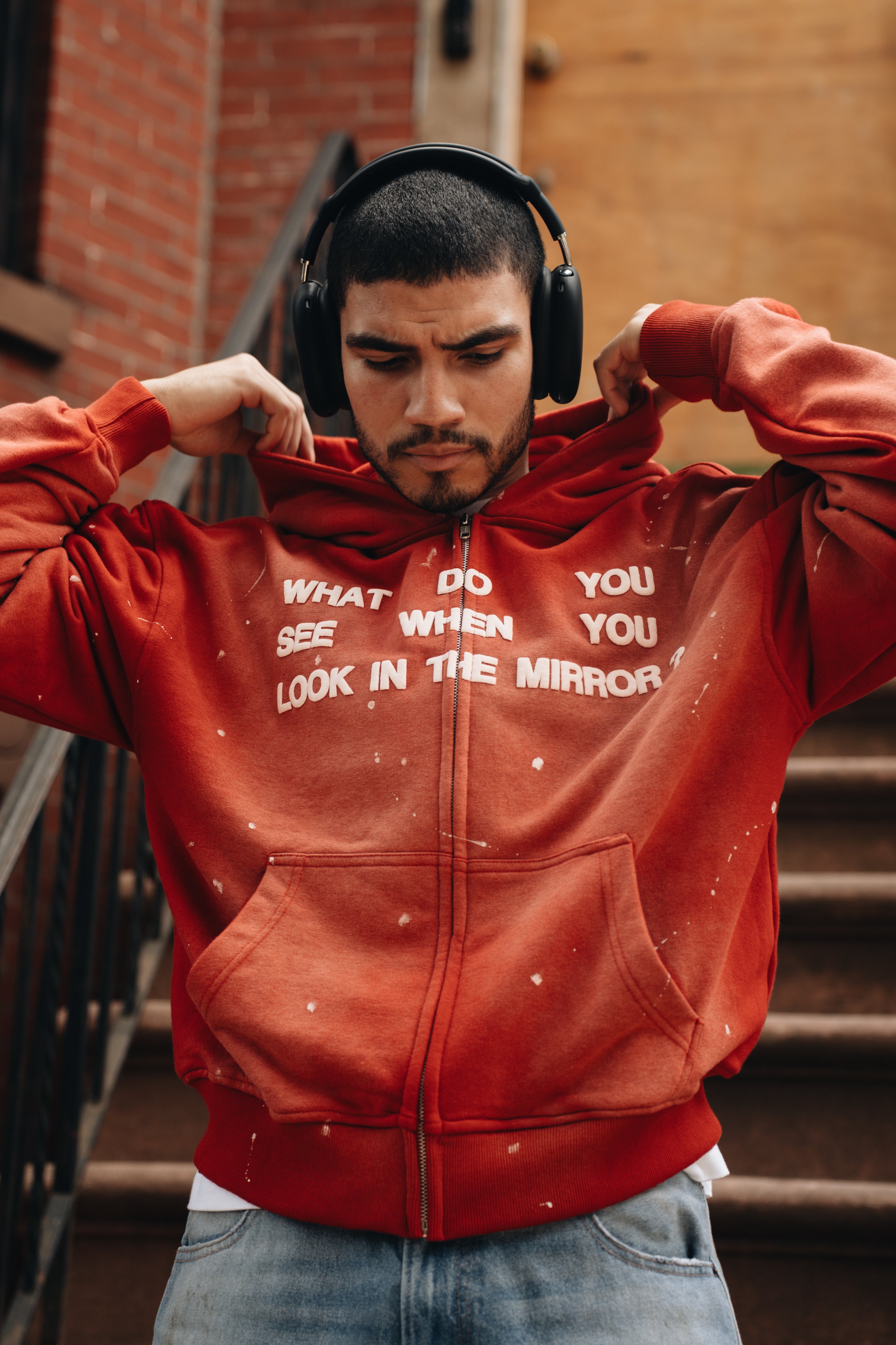 “Mirror” Cropped Zip-Up Sweatshirt