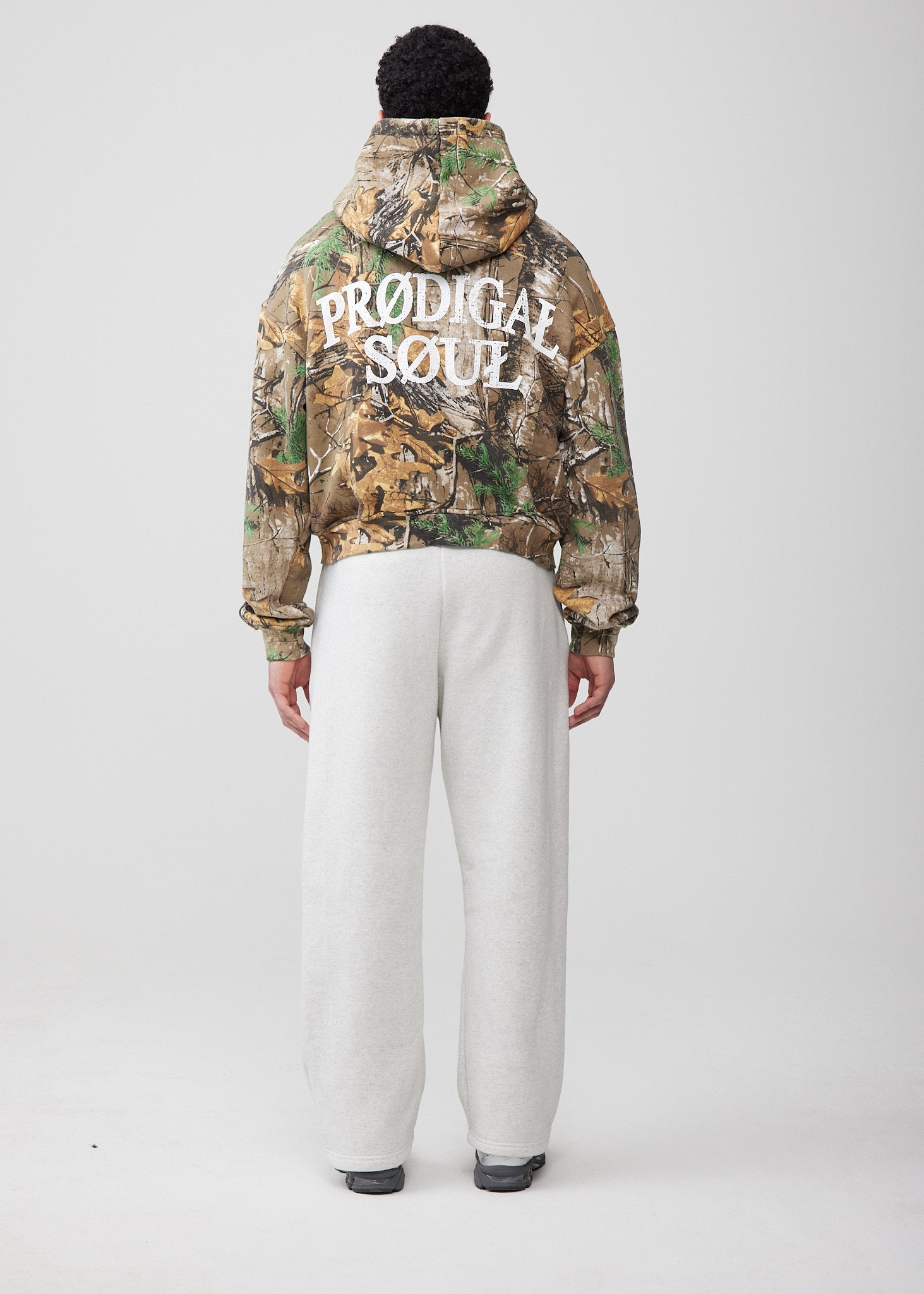 "University Logo" Camo Cropped Zip-up Sweatshirt
