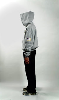 “Warfare” Heavy Distressed Zip-Up Sweatshirt