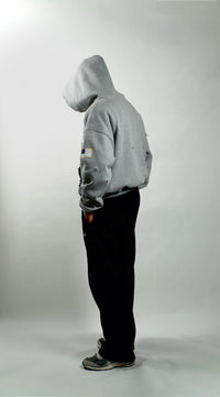 “Warfare” Heavy Distressed Zip-Up Sweatshirt