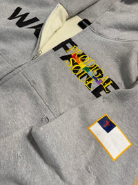 “Warfare” Heavy Distressed Zip-Up Sweatshirt