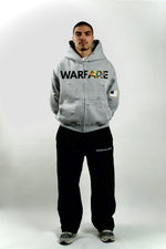“Warfare” Heavy Distressed Zip-Up Sweatshirt