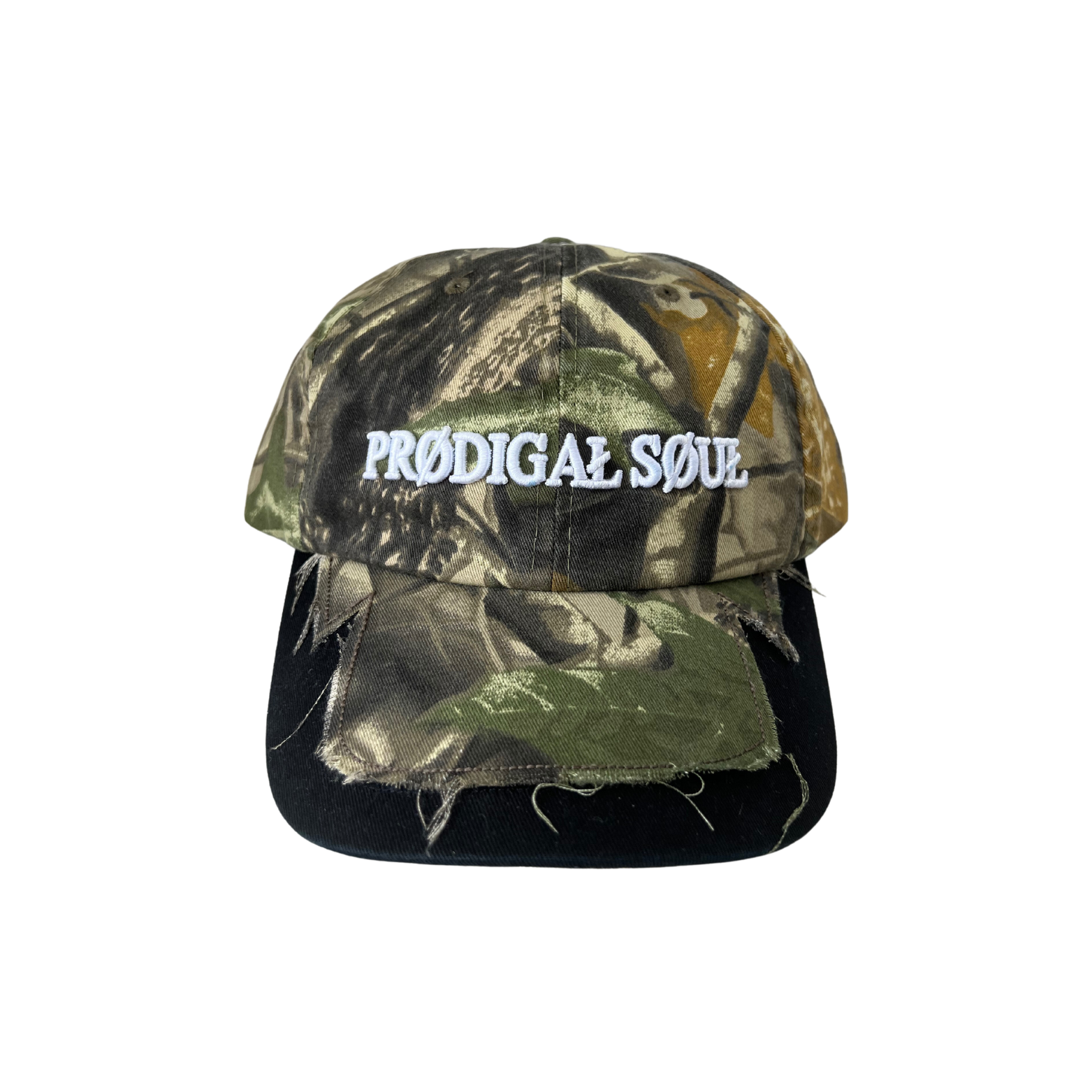 Gorro de papá con estampado de camuflaje desgastado "Logo"