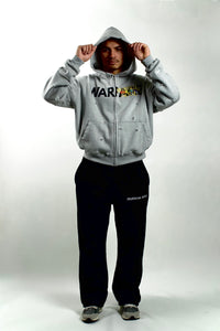 “Warfare” Heavy Distressed Zip-Up Sweatshirt