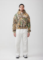 "University Logo" Camo Cropped Zip-up Sweatshirt