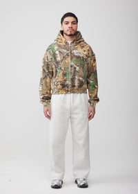 "University Logo" Camo Cropped Zip-up Sweatshirt