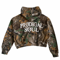 "University Logo" Camo Cropped Zip-up Sweatshirt